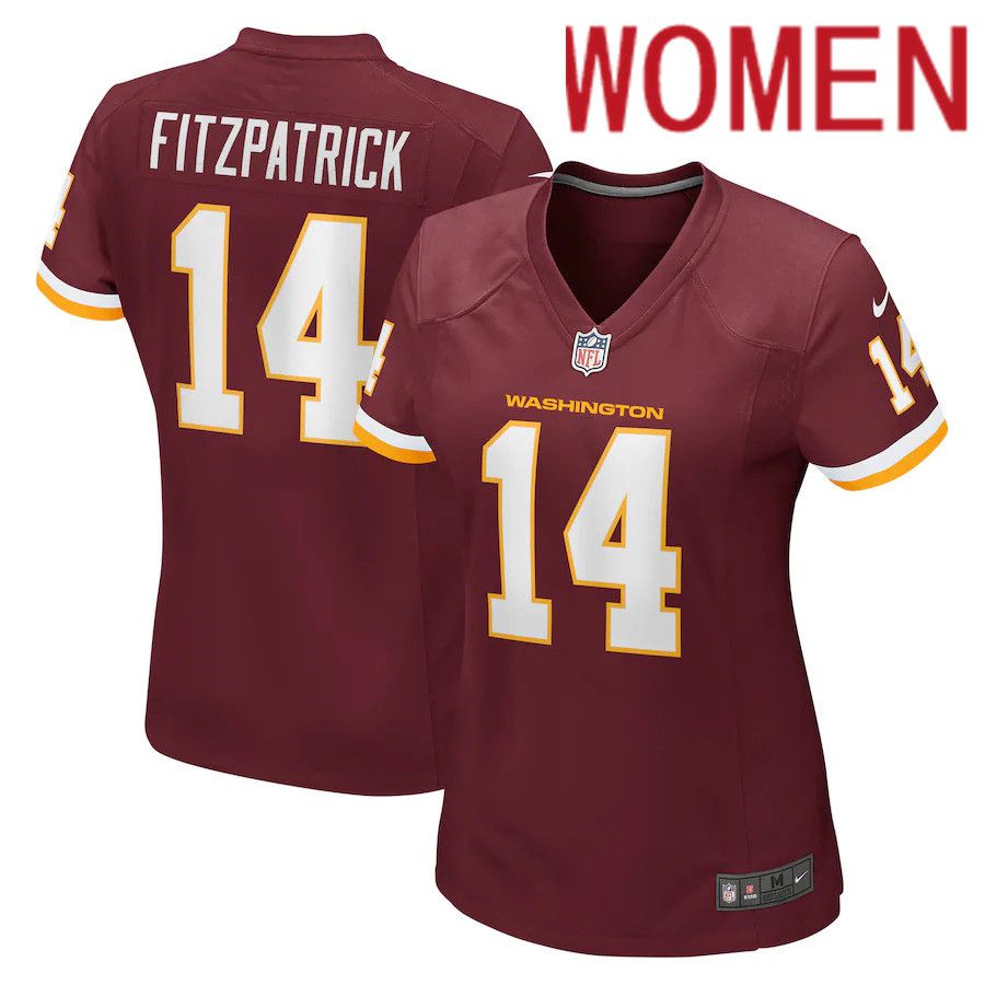 Women Washington Redskins 14 Ryan Fitzpatrick Nike Burgundy Game Player NFL Jersey